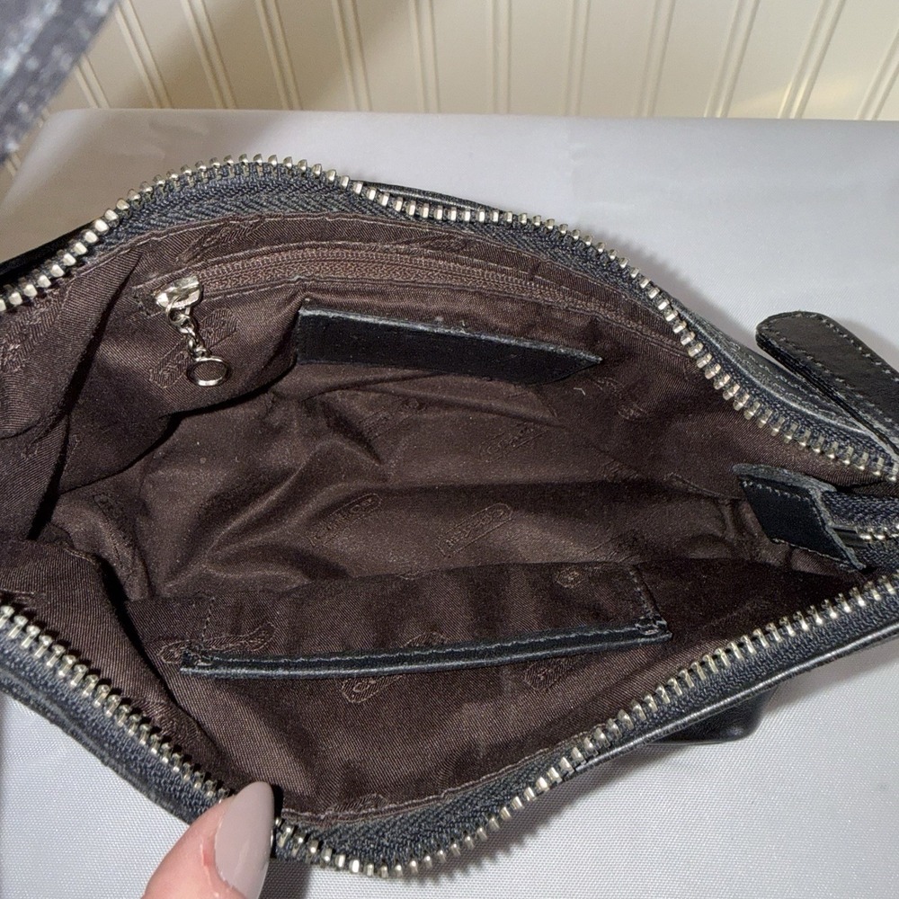 Vintage Coach Demi 9844 Hobo Baguette Swing Bag Purse Black Soft Leather - Picture 7 of 14